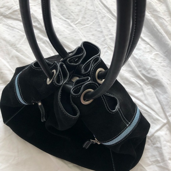 Black Suede Leather Cole Haan Shoulder Bag - Picture 4 of 8